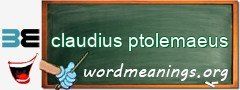 WordMeaning blackboard for claudius ptolemaeus